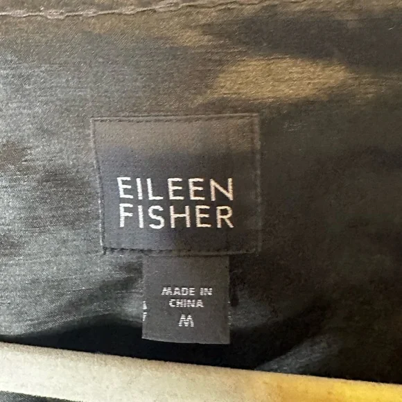 Eileen Fisher Olive Green Silk Linen Long Sleeves Duster dark green medium - Picture 3 of 12